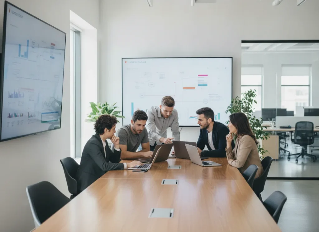 professional real photo of a modern payments team