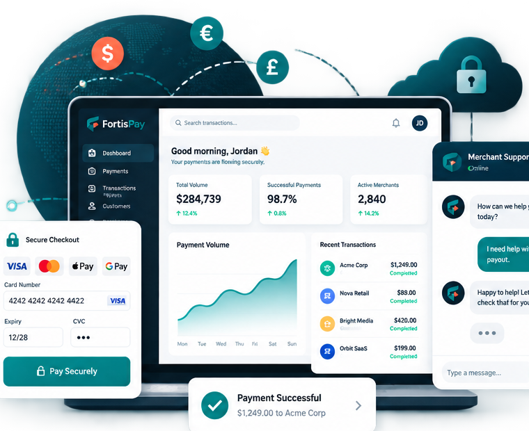 FortisPay support and payment operations illustration